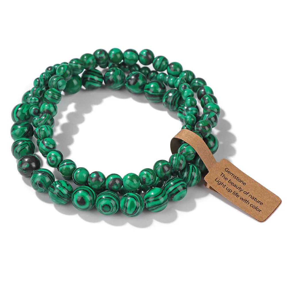 Set Natural Stone Beads Bracelet