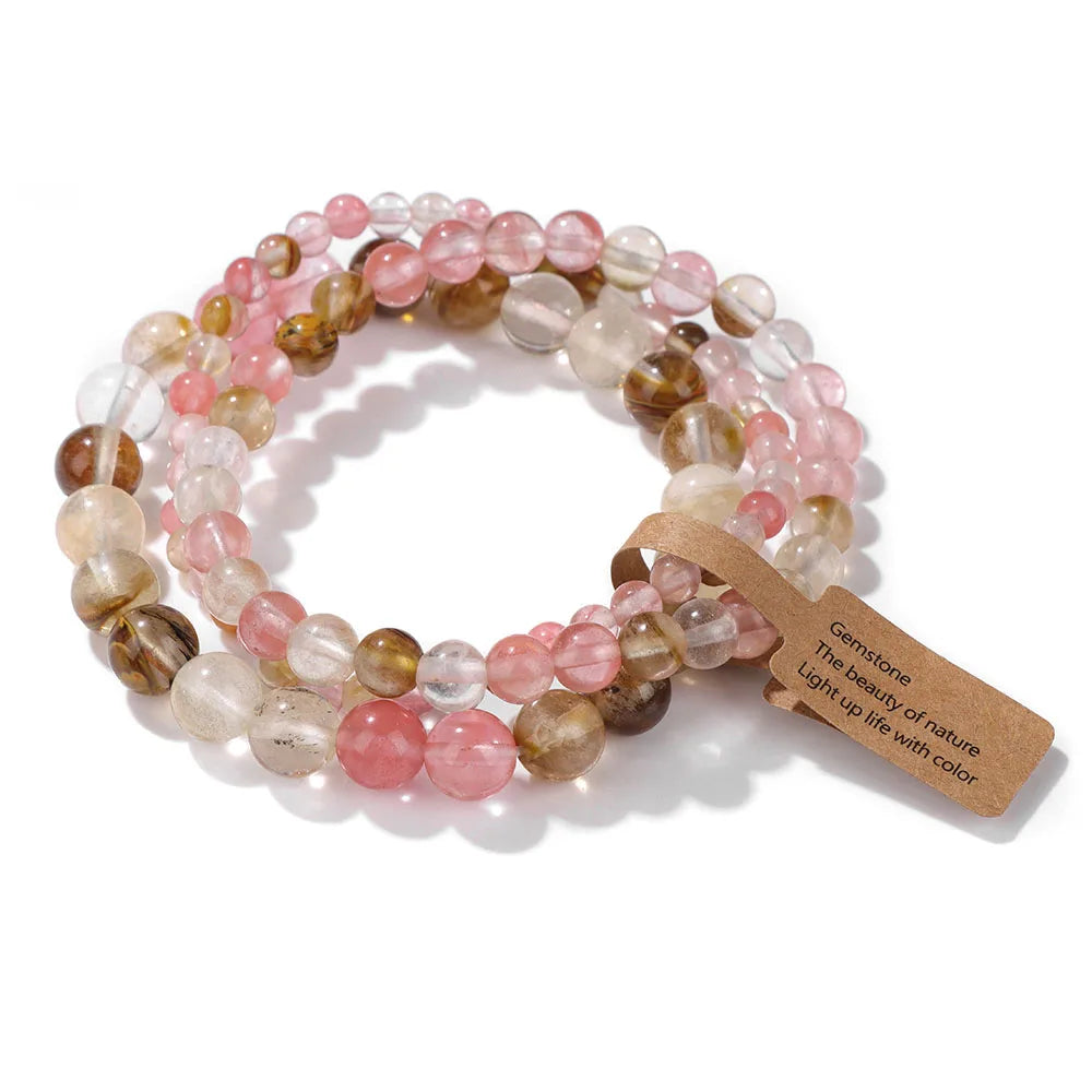 Set Natural Stone Beads Bracelet