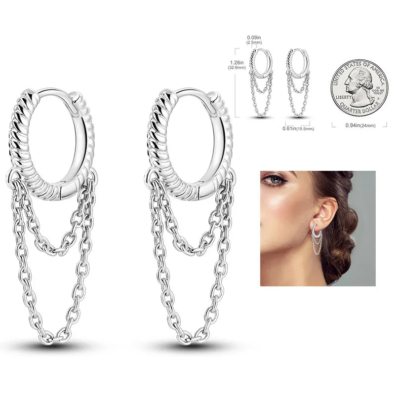Shiny Earrings  925 Silver