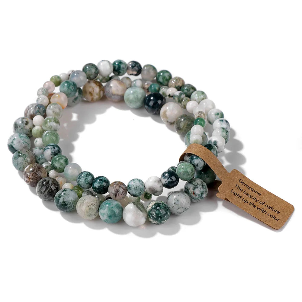 Set Natural Stone Beads Bracelet