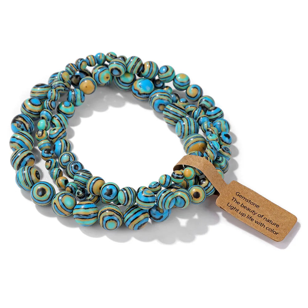 Set Natural Stone Beads Bracelet