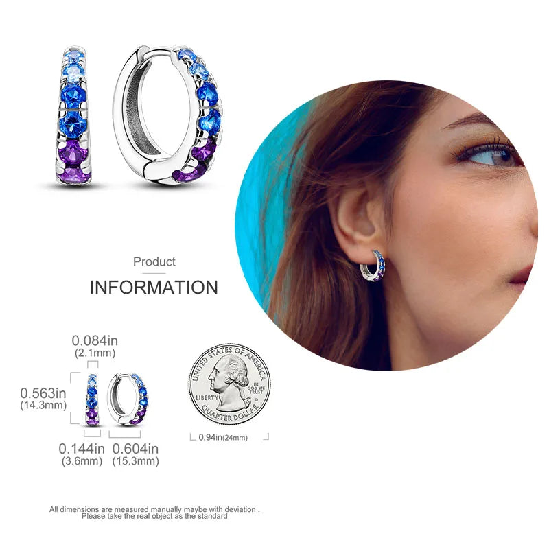 Shiny Earrings  925 Silver