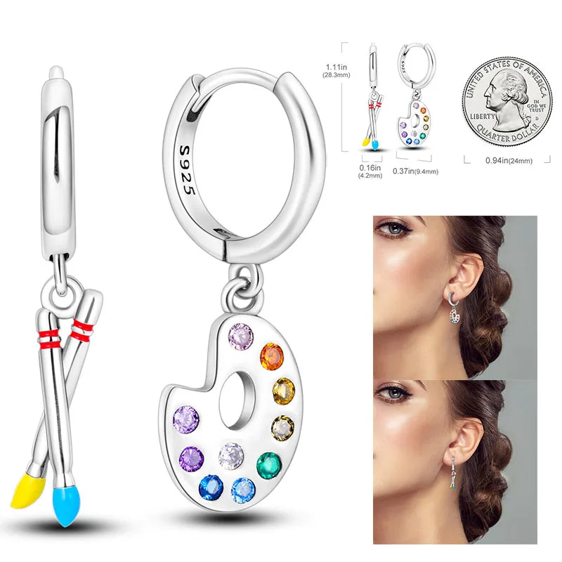 Shiny Earrings  925 Silver