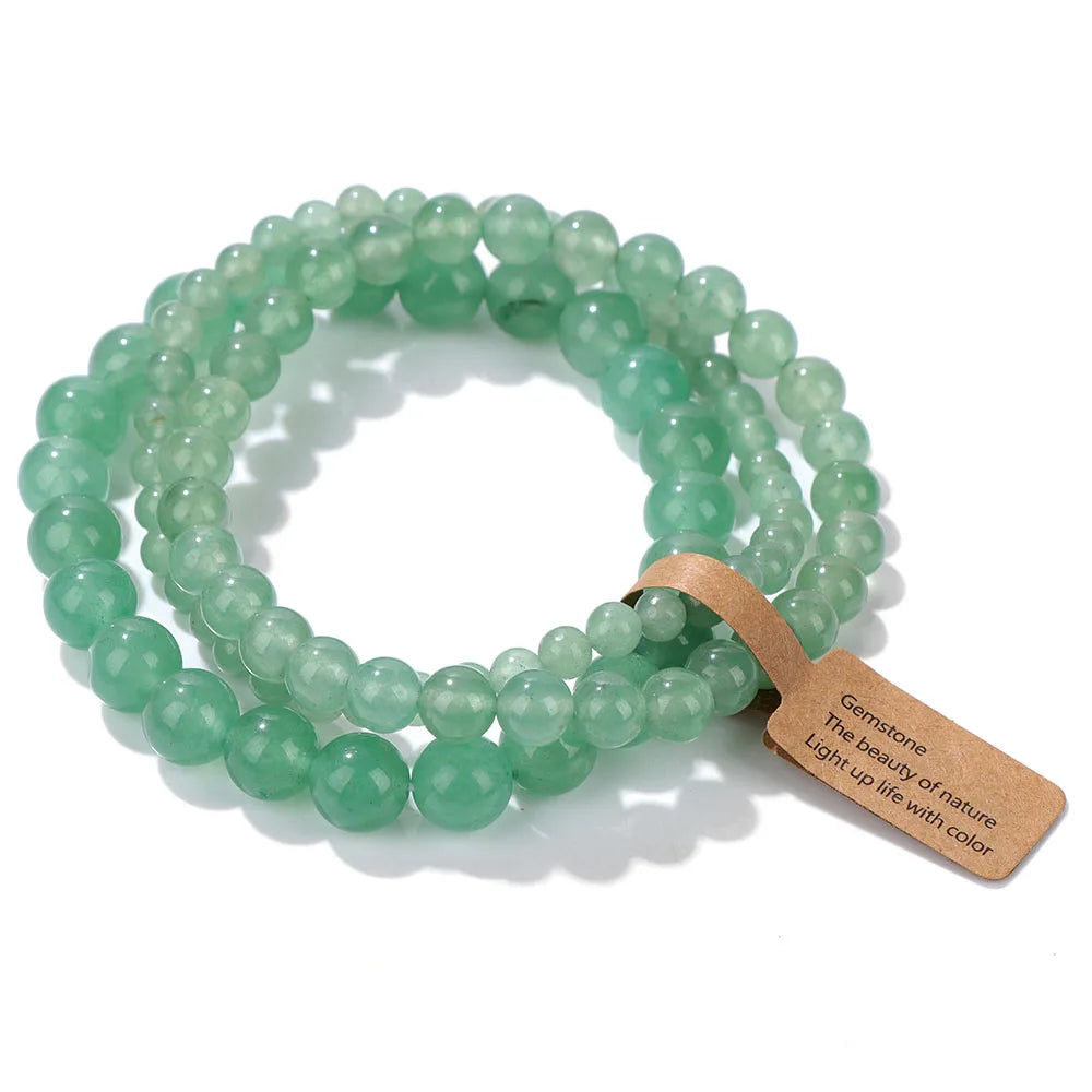 Set Natural Stone Beads Bracelet