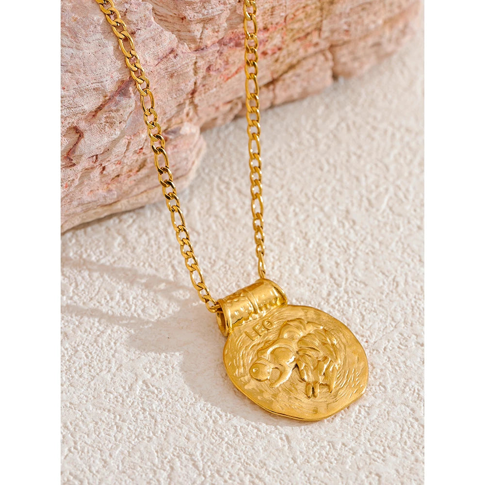 Stainless Steel Hammered Vintage Golden 18K Plated Fashion Jewelry