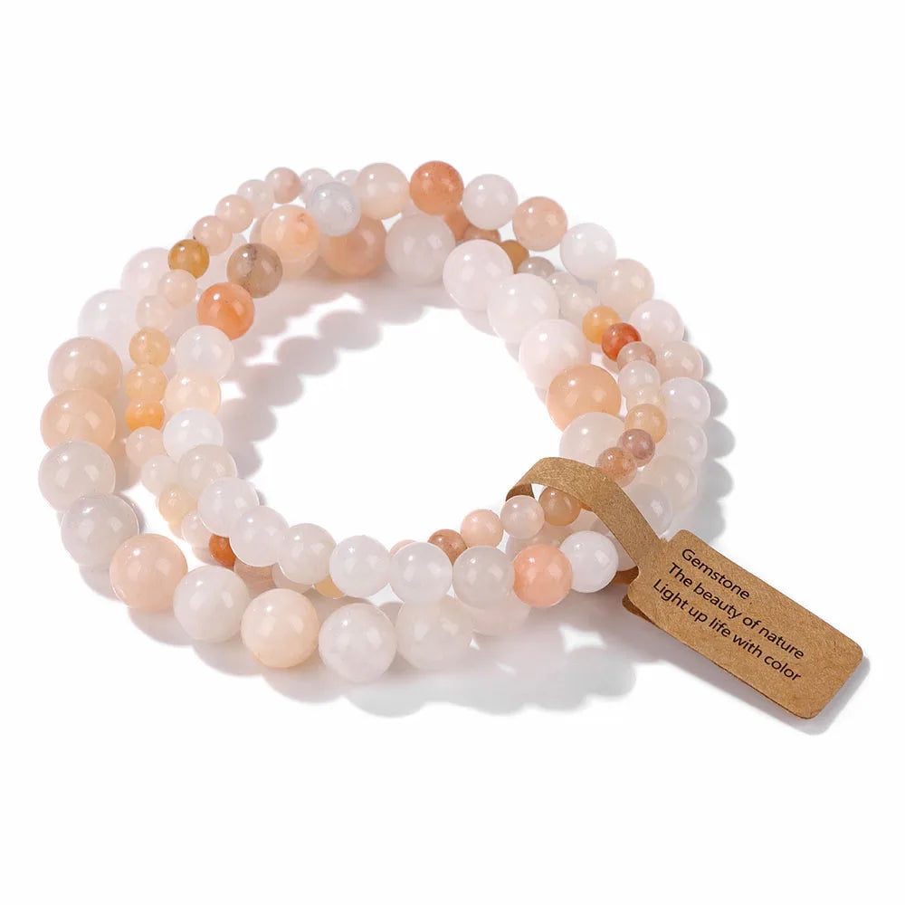 Set Natural Stone Beads Bracelet