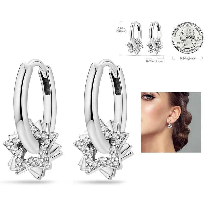 Shiny Earrings  925 Silver