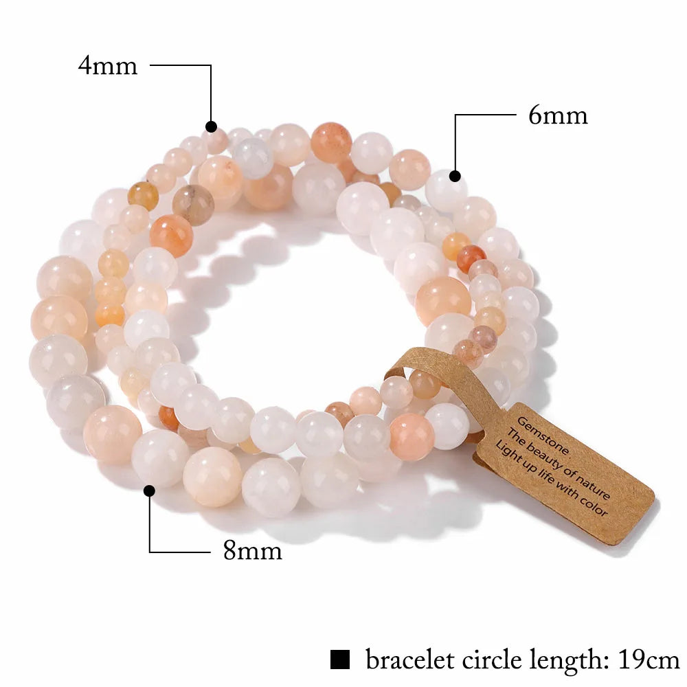 Set Natural Stone Beads Bracelet