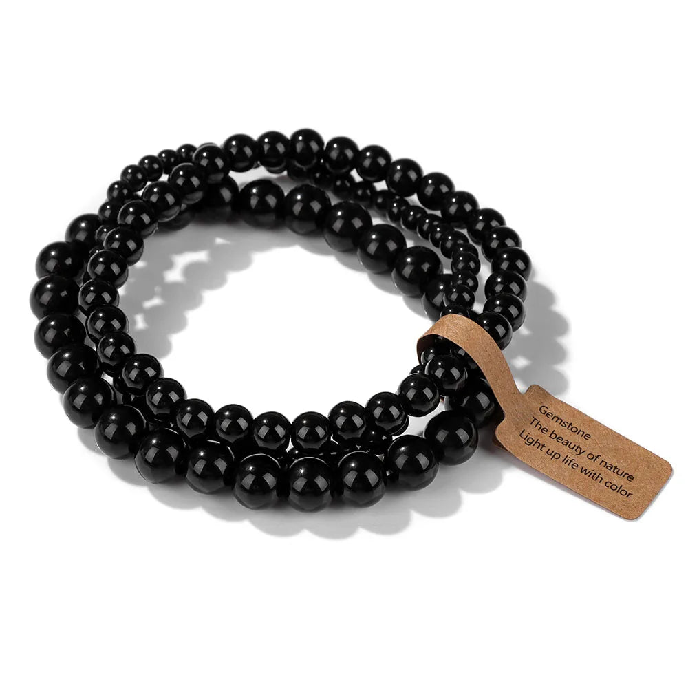 Set Natural Stone Beads Bracelet
