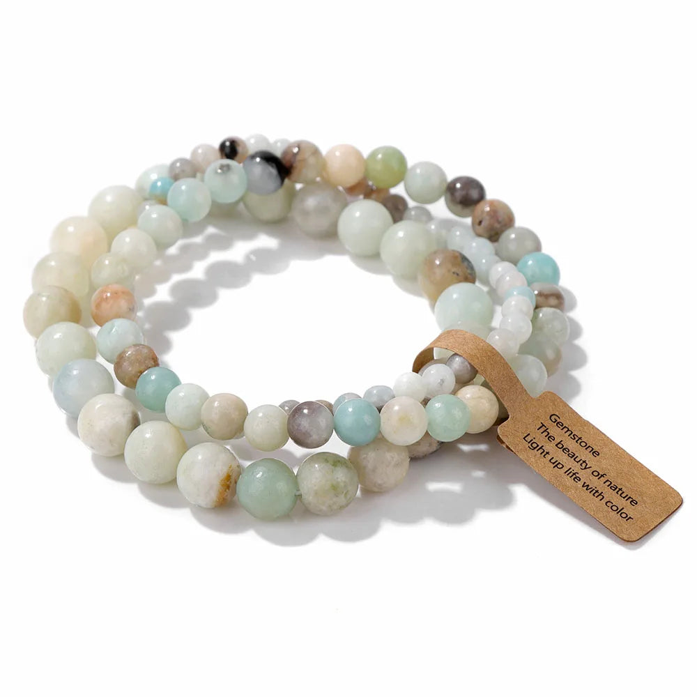 Set Natural Stone Beads Bracelet