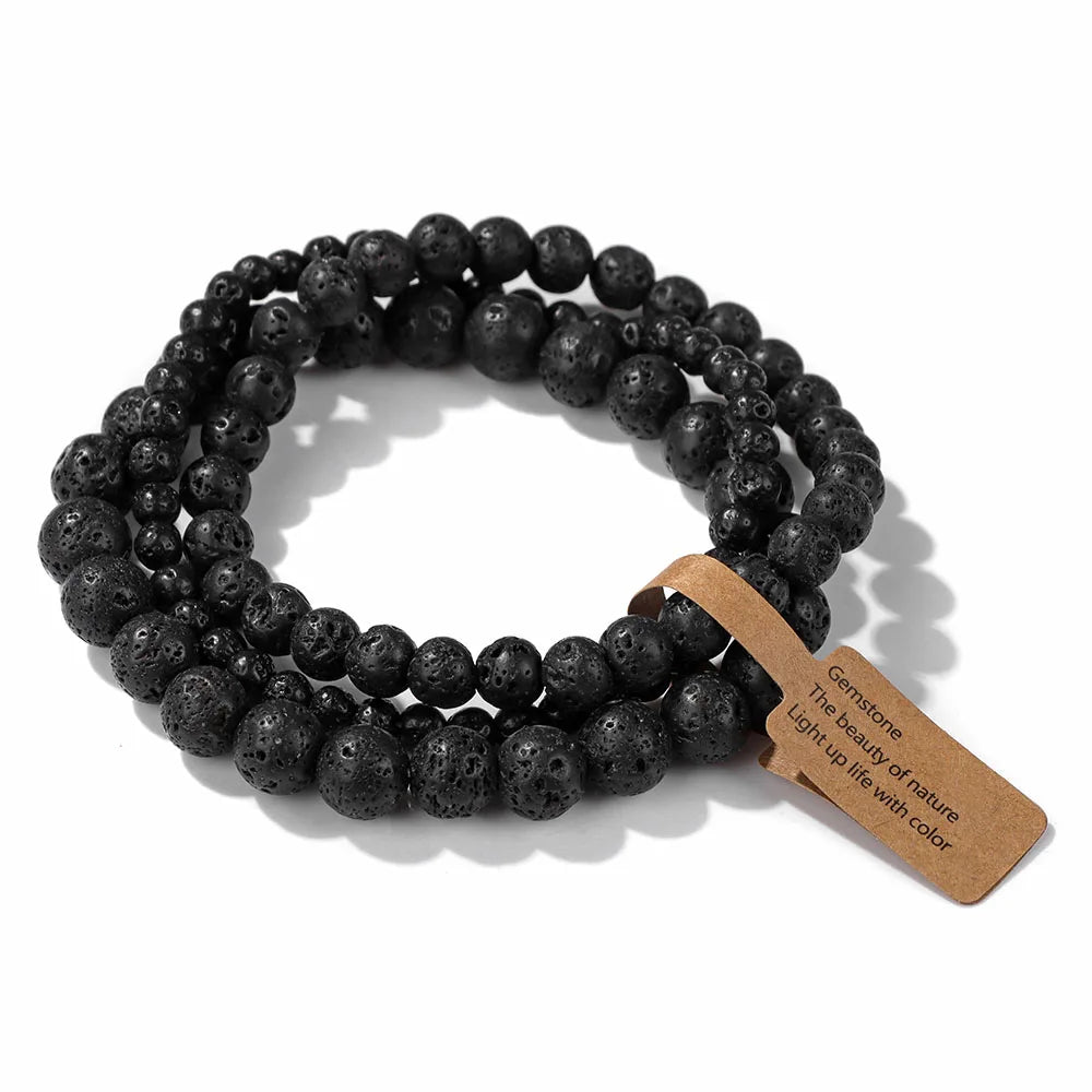 Set Natural Stone Beads Bracelet
