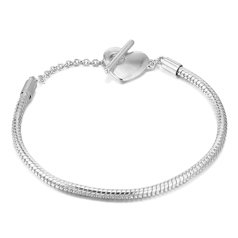 Silver Owl Heart Charm Jewelry