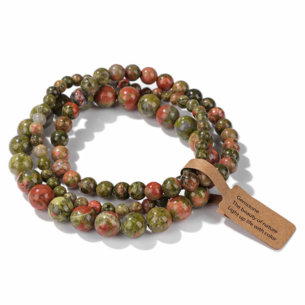 Set Natural Stone Beads Bracelet