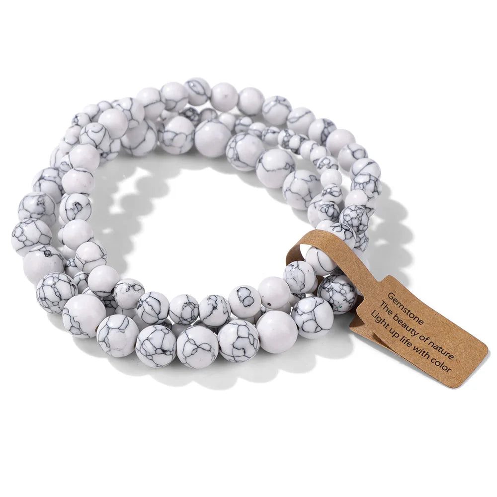 Set Natural Stone Beads Bracelet