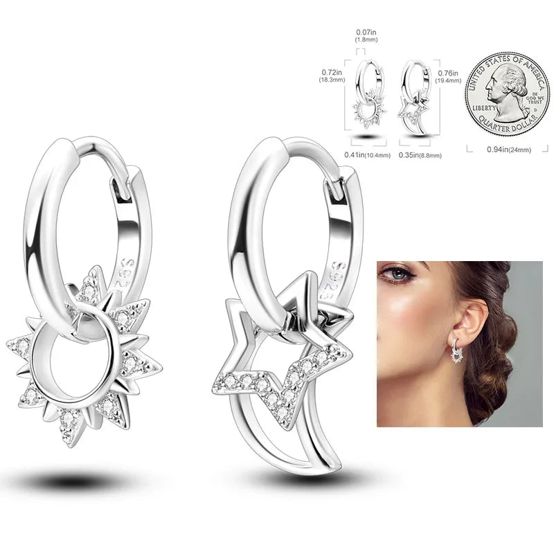 Shiny Earrings  925 Silver