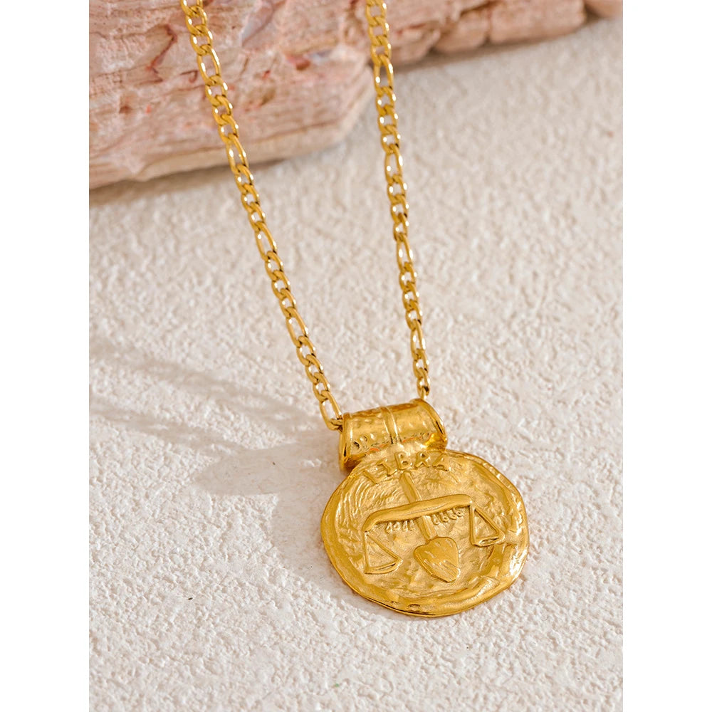 Stainless Steel Hammered Vintage Golden 18K Plated Fashion Jewelry