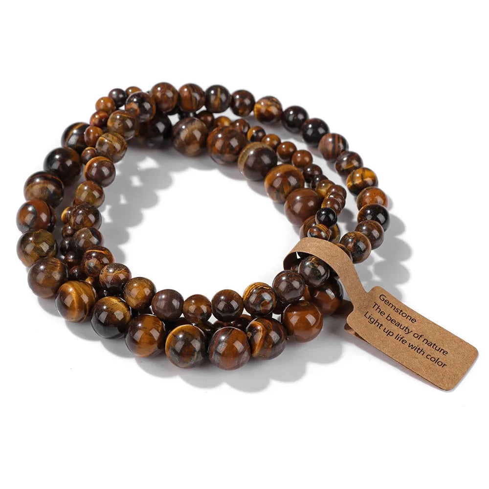 Set Natural Stone Beads Bracelet