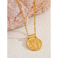 Stainless Steel Hammered Vintage Golden 18K Plated Fashion Jewelry