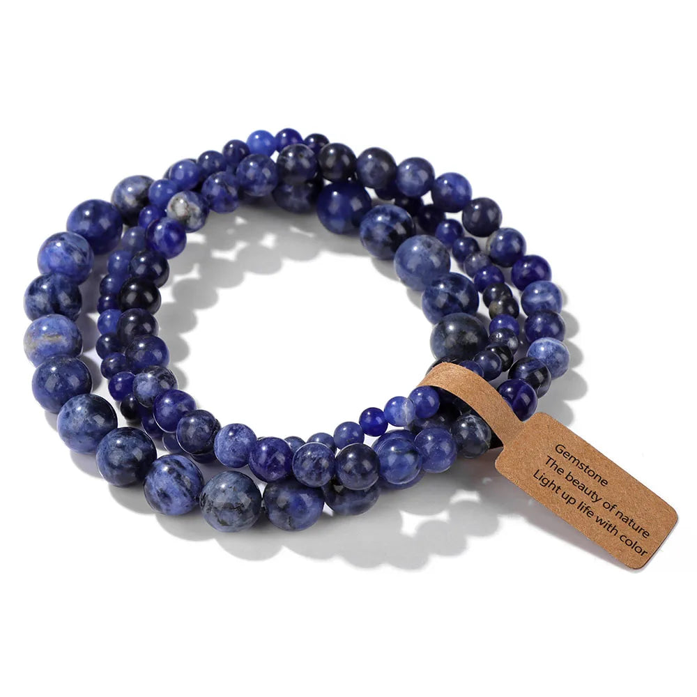 Set Natural Stone Beads Bracelet