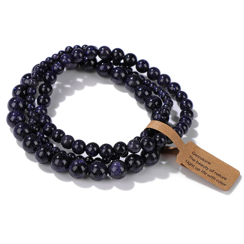 Set Natural Stone Beads Bracelet