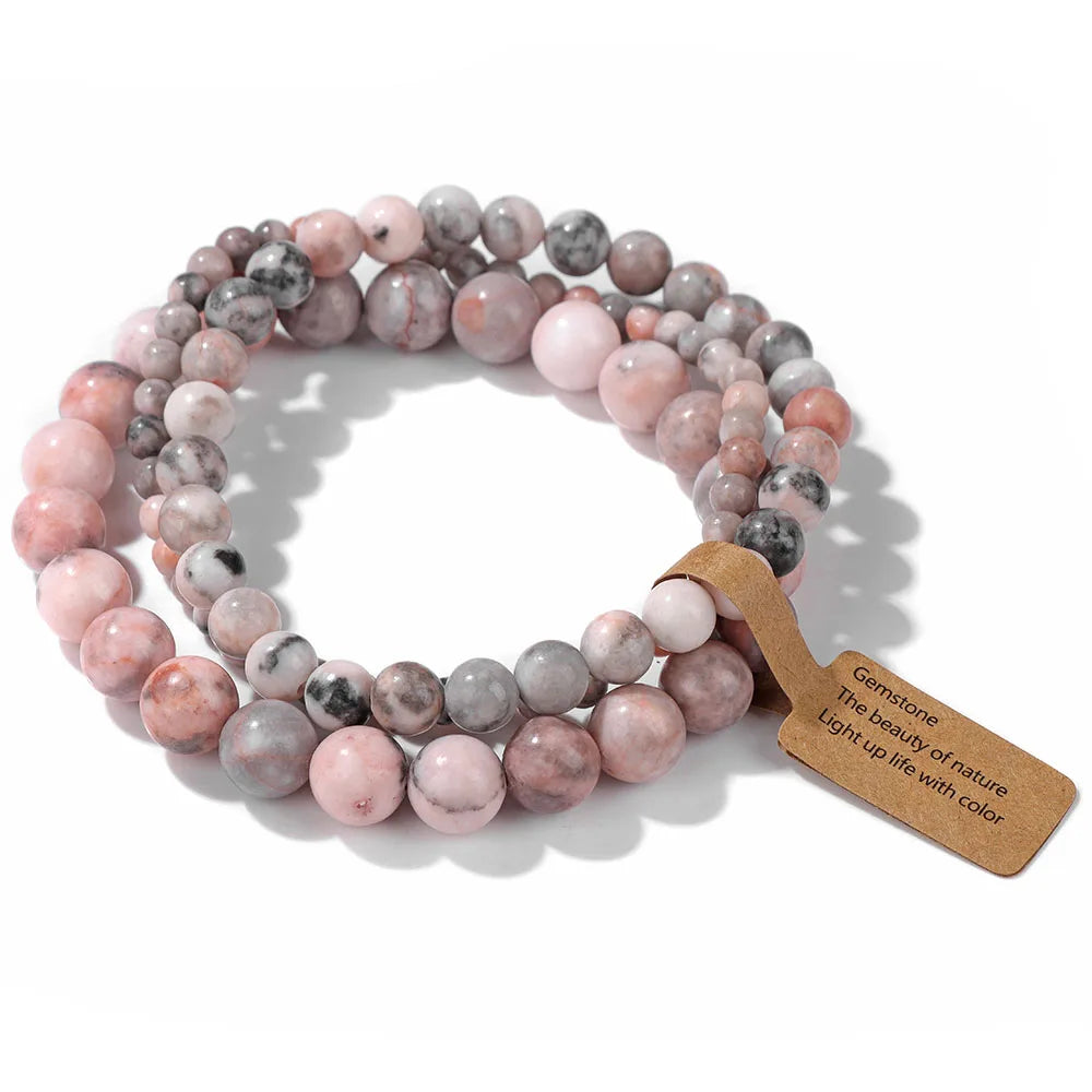 Set Natural Stone Beads Bracelet